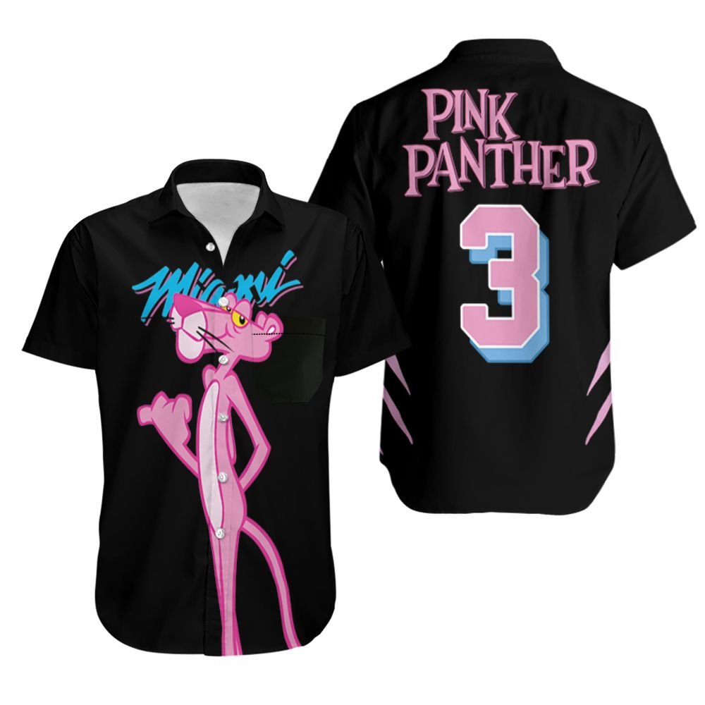 Miami Heat X Pink Panther 3 2021 Collection Black Jersey Inspired style Hawaiian Shirt