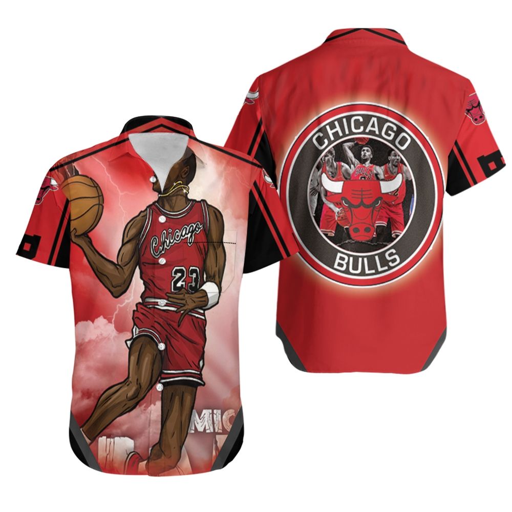 Michael Jordan Art Chicago Bulls Hawaiian Shirt