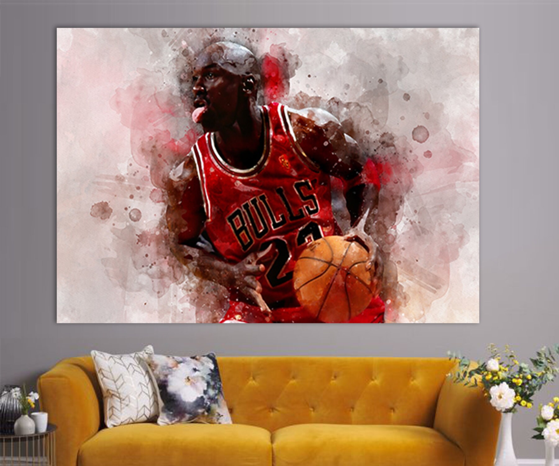 Michael Jordan Canvas Print, Michael Jordan Wall Art, Basketball Wall Art, Basketball Fan Gift, Michael Jordan Poster