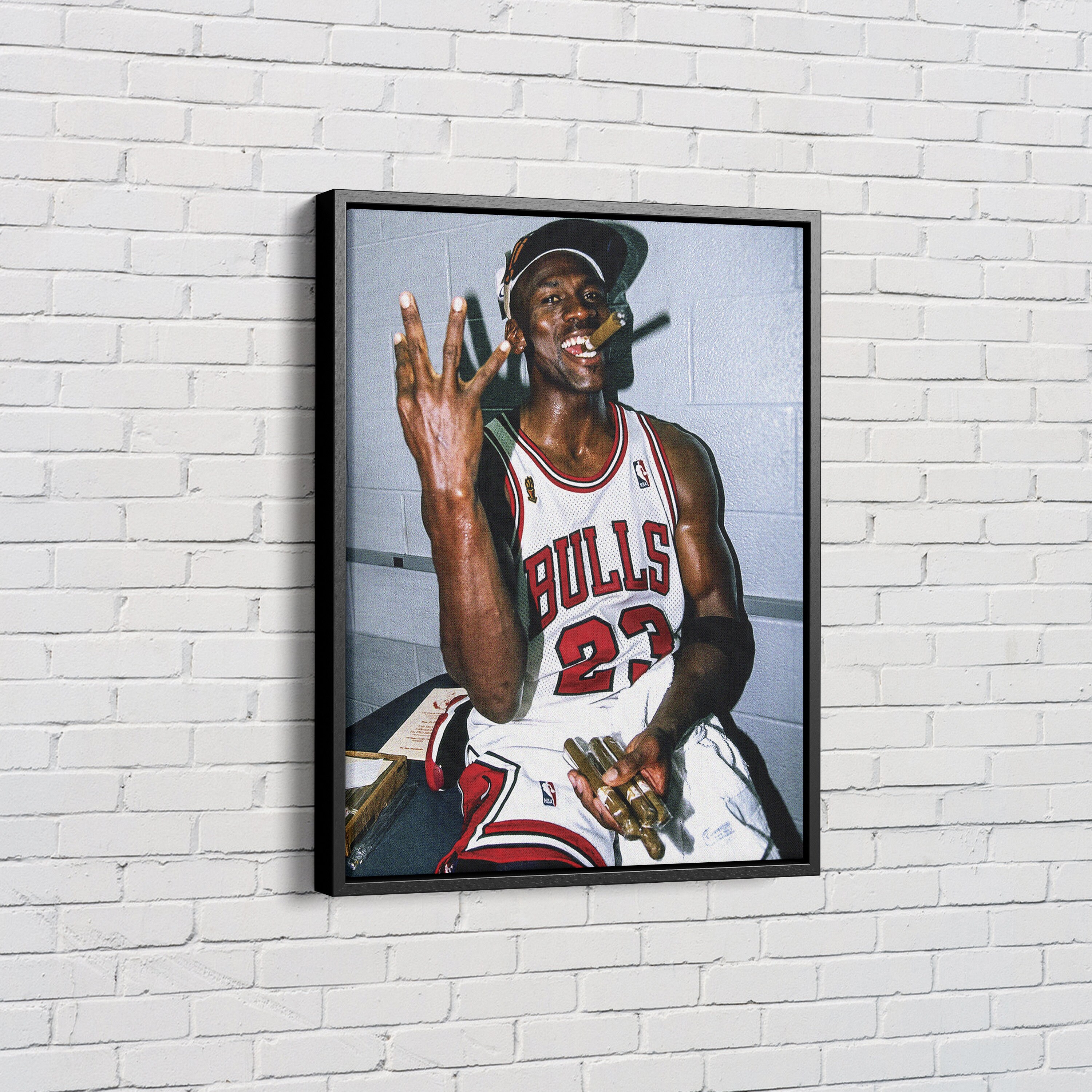 Michael Jordan Poster Basketball Smoking Canvas Wall Art Home Decor Framed Art