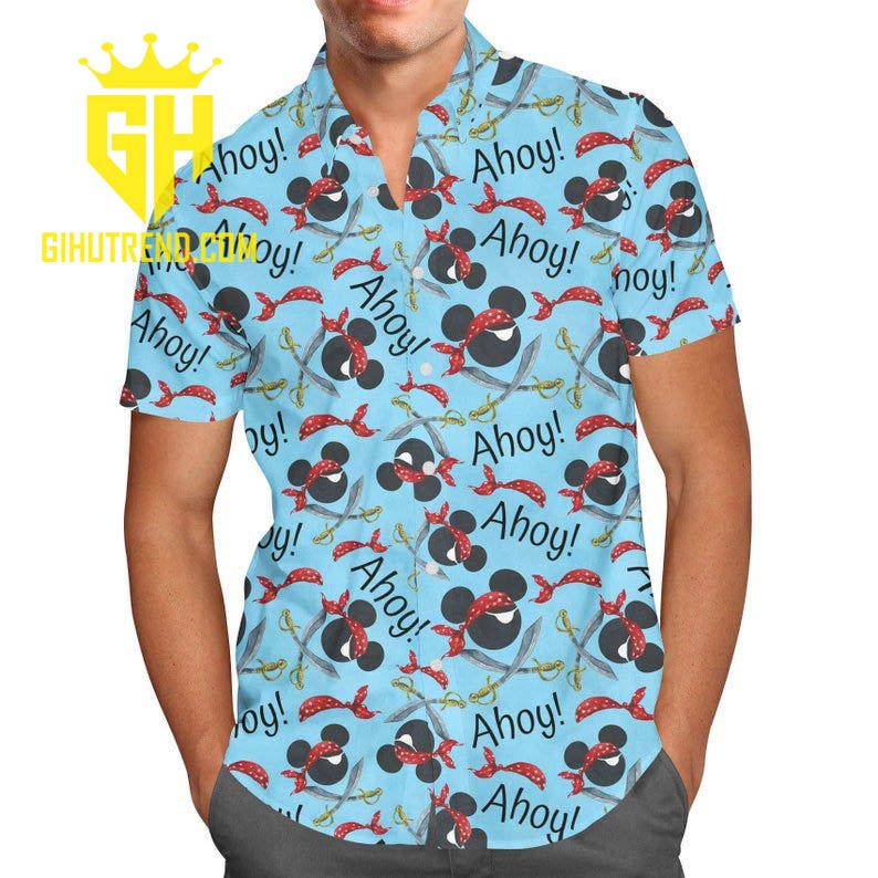 Mickey Mouse Ahoy Pattern Disney Hawaiian Shirt