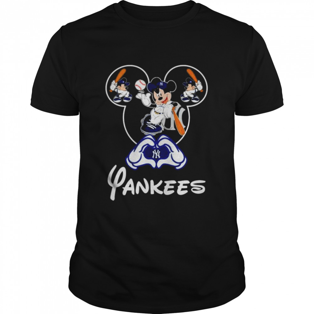 Mickey Mouse love New York Yankees unisex T-shirt