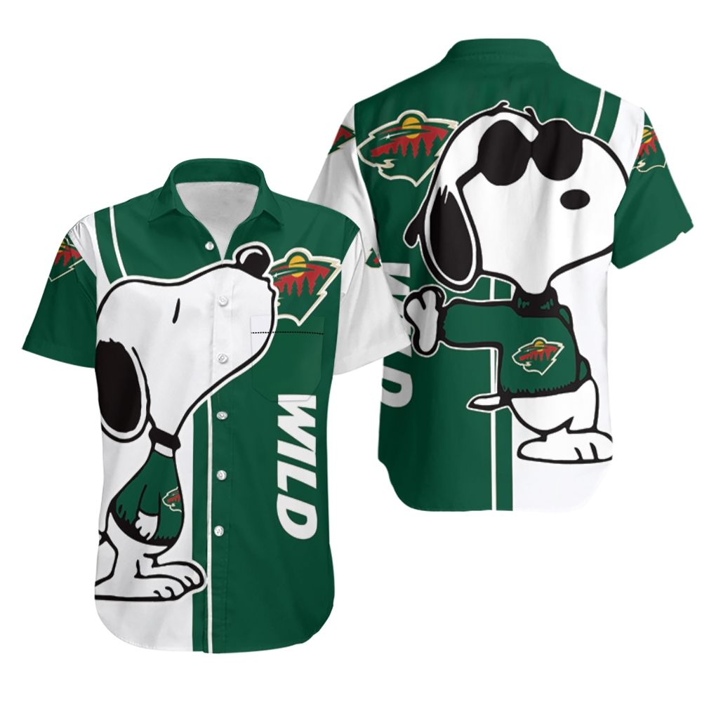 Minnesota Wild snoopy lover 3d printed Hawaiian Shirt