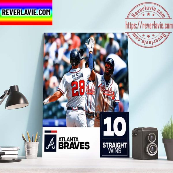 MLB Atlanta Braves 10 Straight Wins Home Decor Poster Canvas