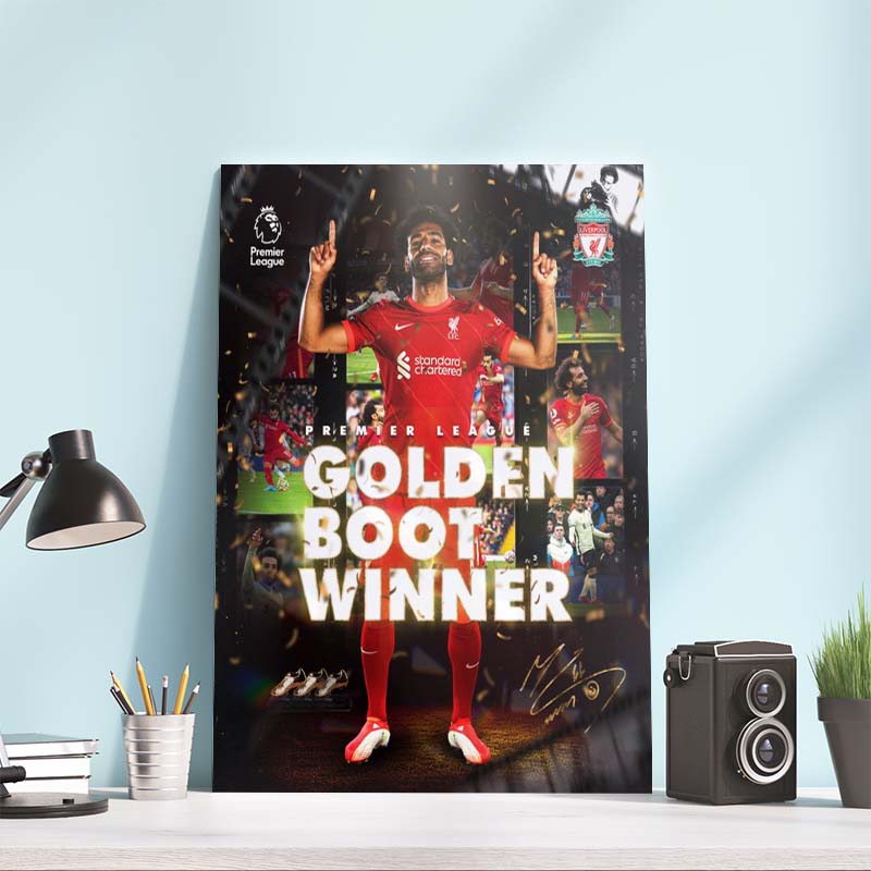 Mohamed Salah Golden Boot Winner Gift Poster Canvas