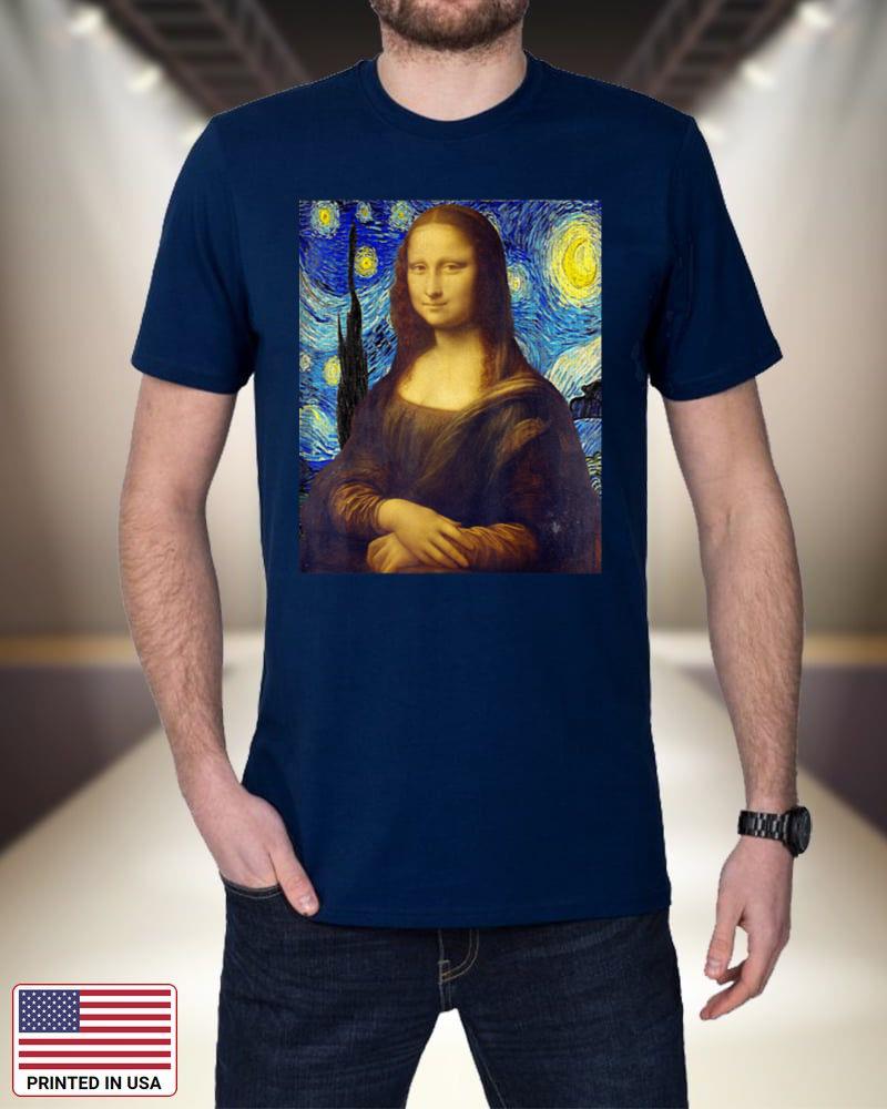 Mona Lisa Starry Night - Famous Paintings Mashup Art 3KUX1