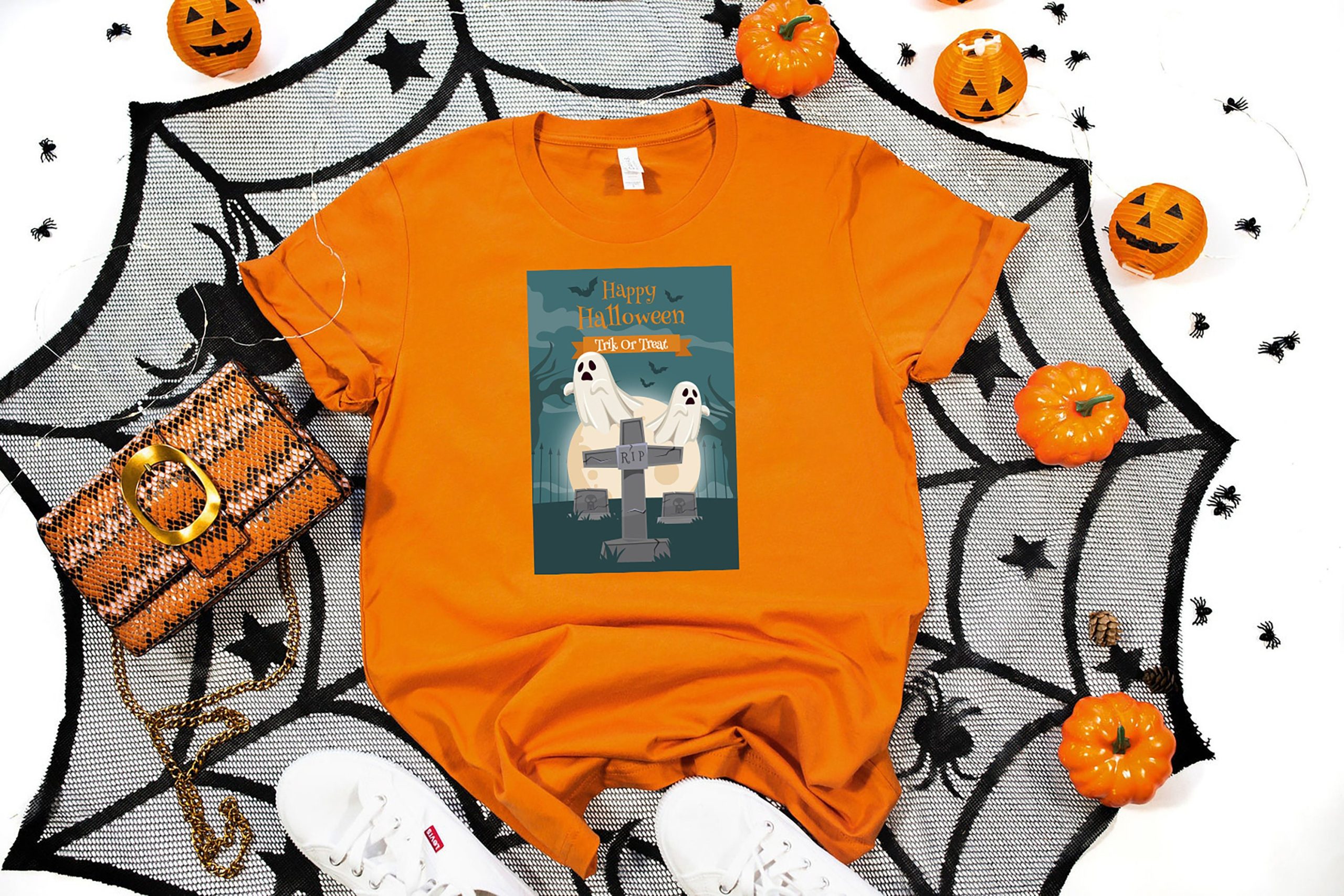 Moon Square Funny Halloween Trick Or Treat Unisex T-Shirt