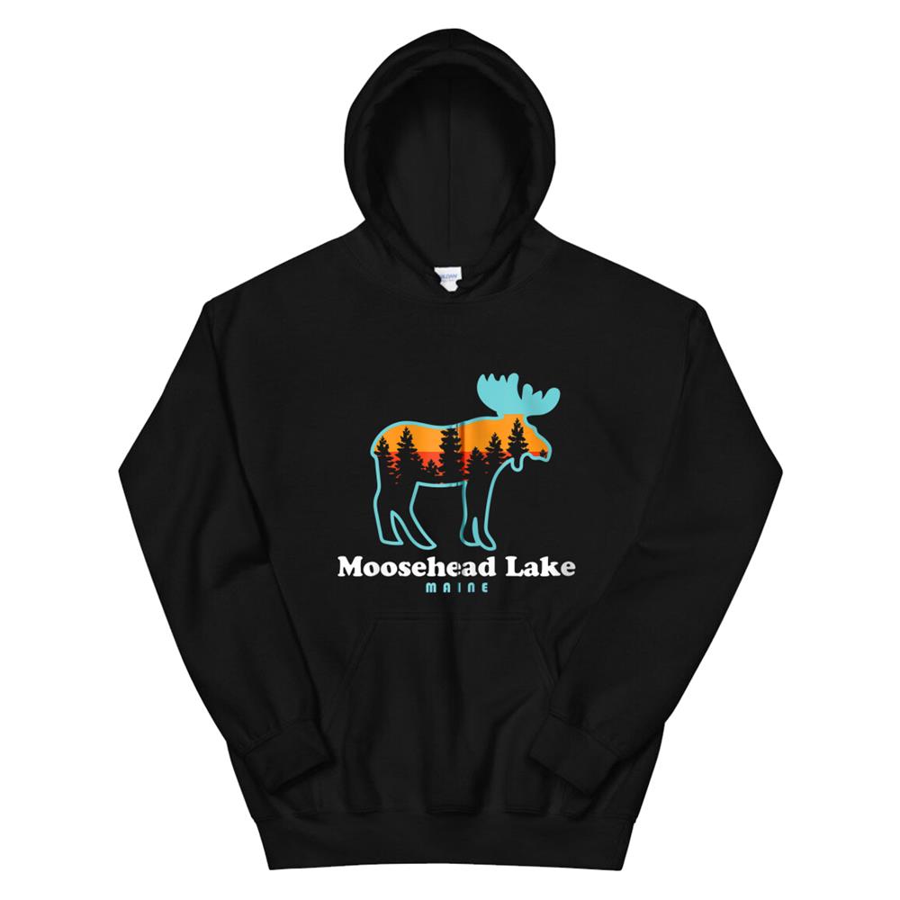 Moosehead Lake Maine Moose Moosehead Lake Hoodie