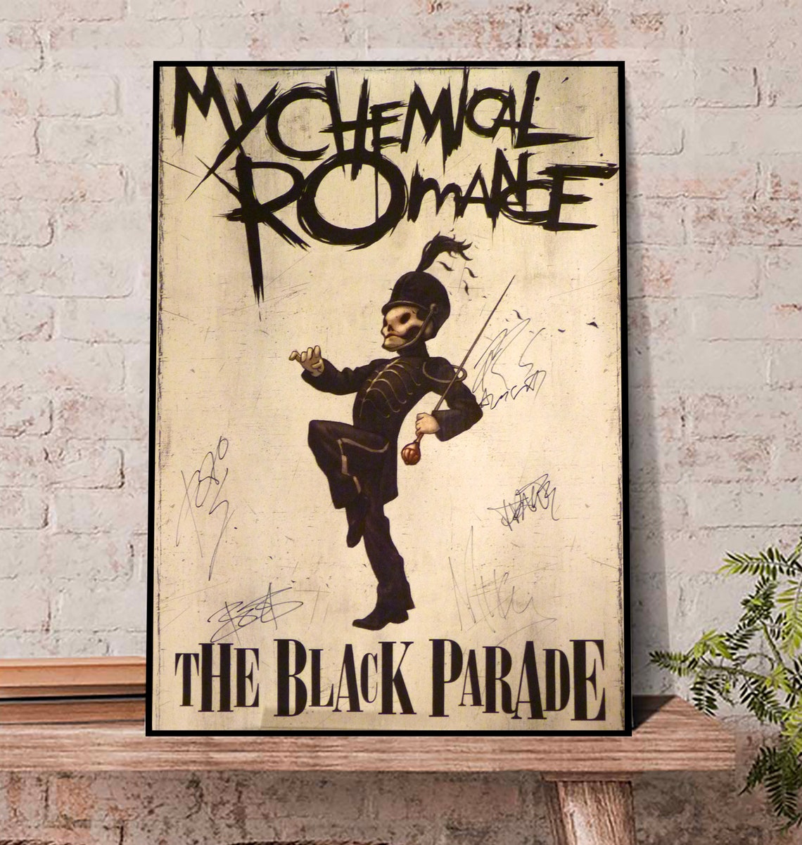 My chemical romance retro Poster, The Foundations of Decay Poster, My chemical The Black Parade signatures Poster, MCR Poster, XOXO Poster