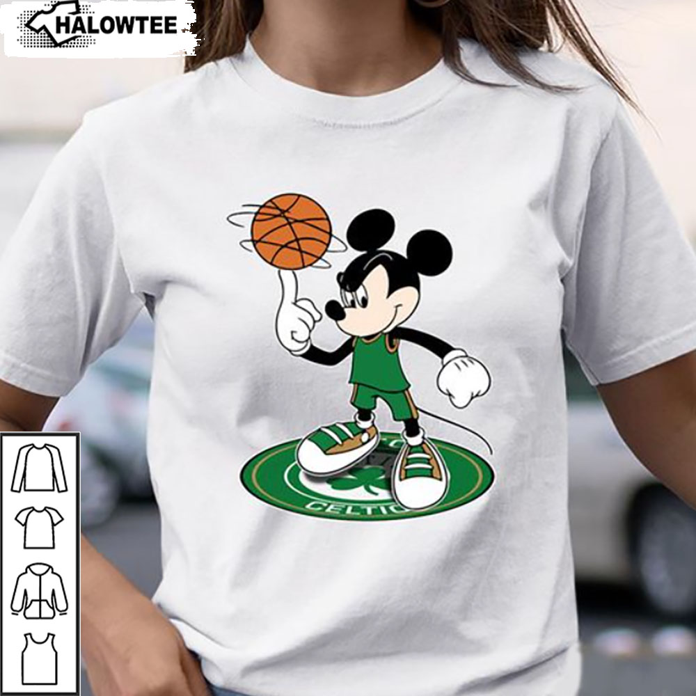 NBA Boston Celtics Cheerful Mickey Disney Boston Celtics Shirt For Men Women Gift For Boston Celtics Fans