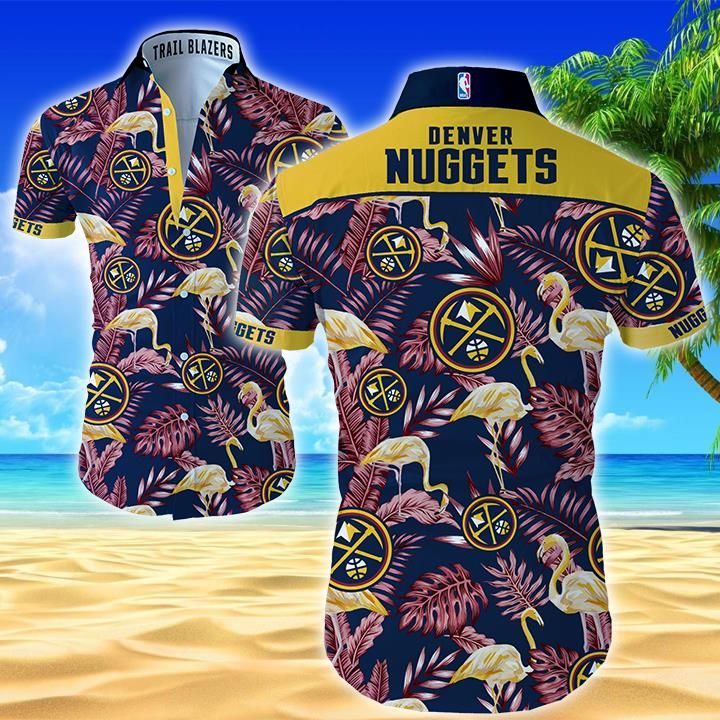 Nba Denver Nuggets Hawaiian Shirt Summer Button Up Shirt For Men Beach Wear Short Sleeve Hawaii Shirt