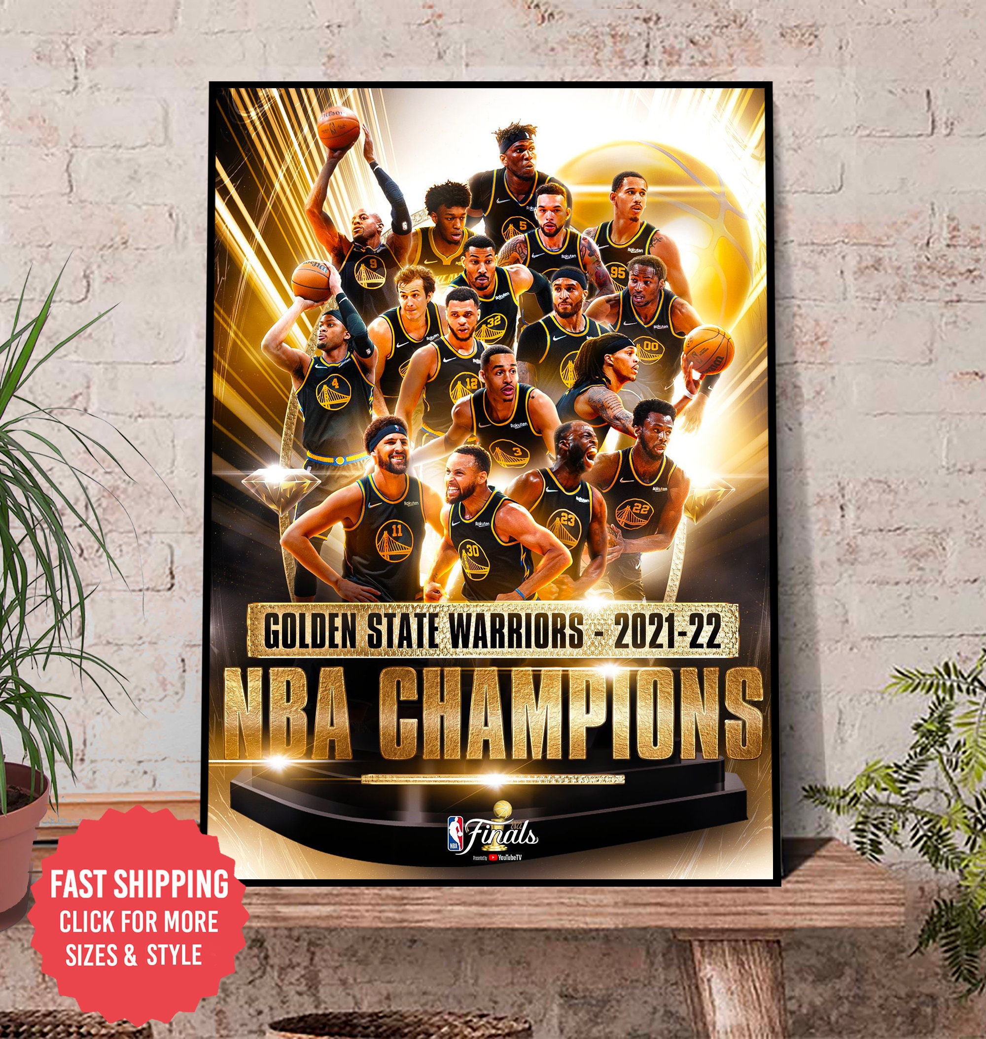 NBA Finals Golden State Warriors Are The 2021 2022 NBA Champions Home Decor Poster Canvas