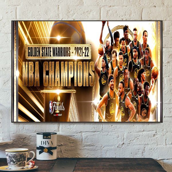 NBA Finals Golden State Warriors Are The 2021 2022 NBA Champions Wall Decor Poster Canvas