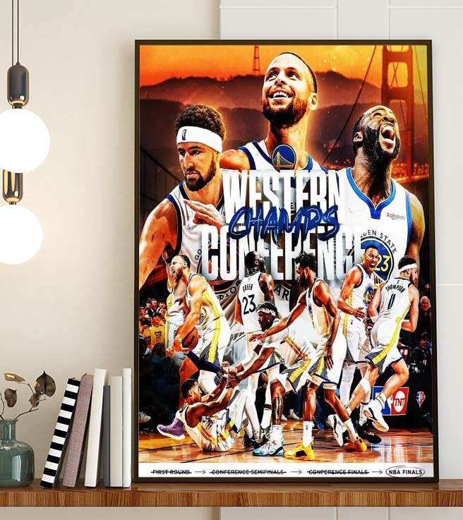 NBA Golden State Warriors are Western Conference Champions Art Decor Poster Canvas