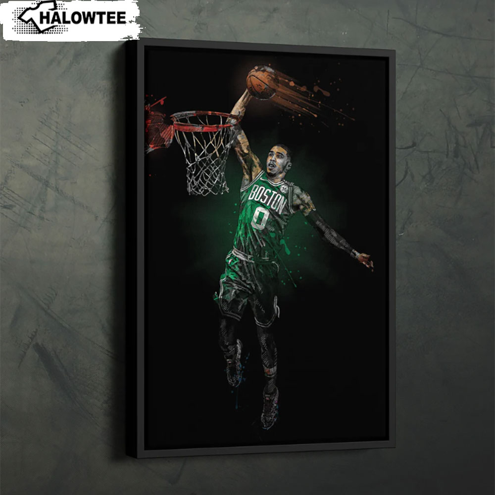 NBA Jayson Tatum Art Dunk Boston Celtics Poster Canvas Wall Decor