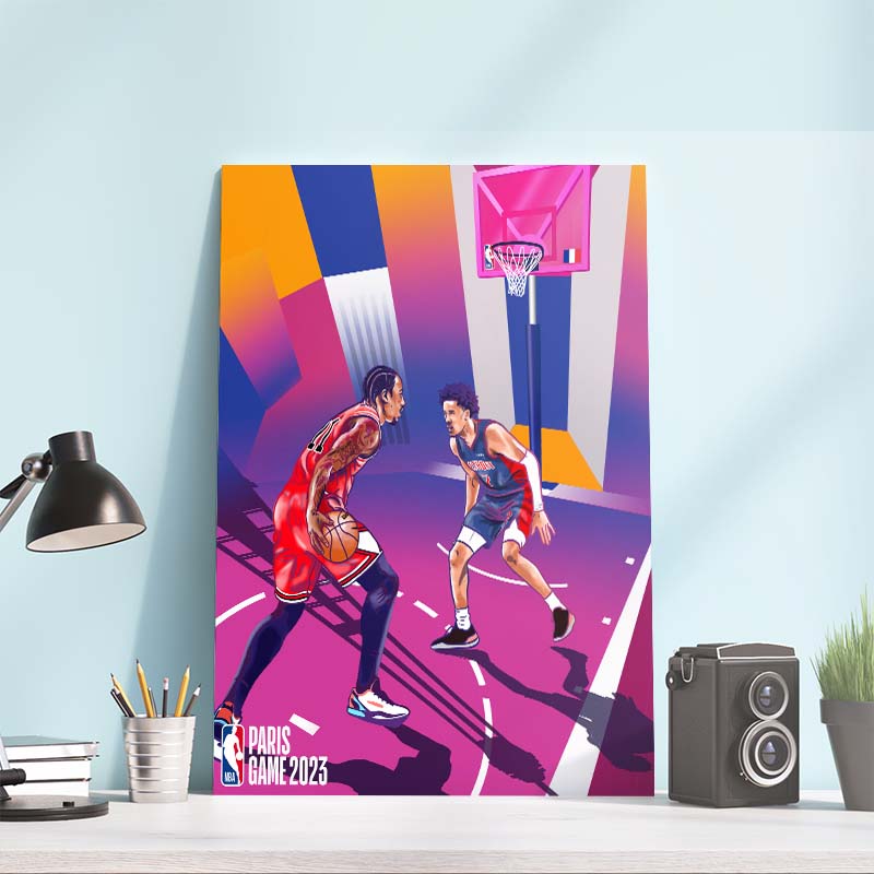 NBA Paris France Chicago Bulls Art Decor Poster Canvas