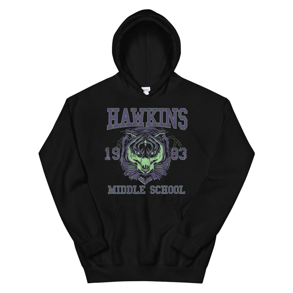 Netflix Stranger Things Hawkins Middle School983 Tiger Hoodie