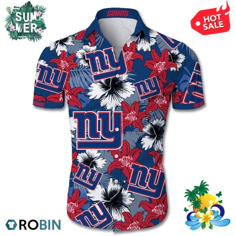 New York Giants Tropical Flower Hawaiian Shirt Hawaii Shirt