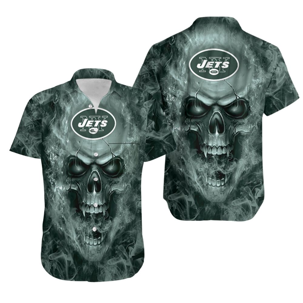 New York Jets nfl fan skull Hawaiian Shirt