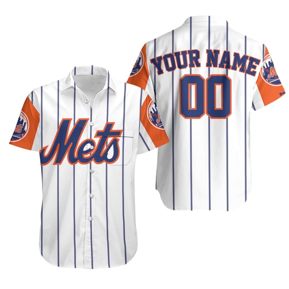 New York Mets Jersey Inspired Personalized Hawaiian Shirt