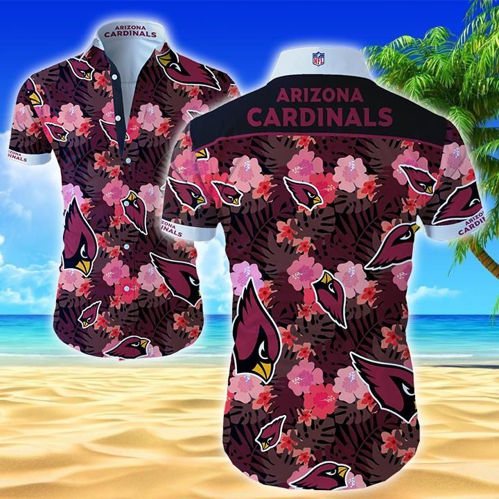 Nfl Arizona Cardinals Trendy Sport Hawaiian Shirt Funny Summer Button Up Shirt For Men Beach Wear Short Sleeve Hawaii Shirt