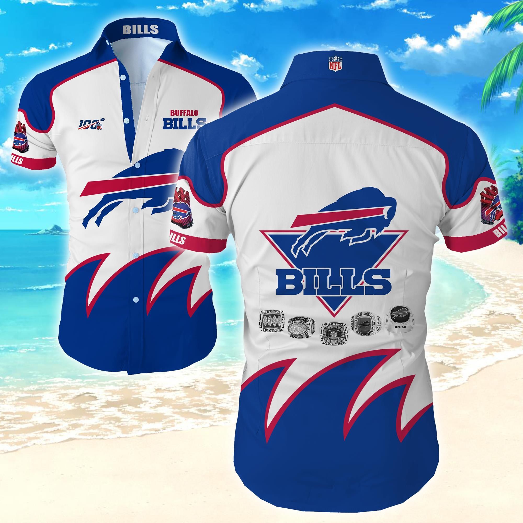 Nfl Buffalo Bills Hawaiian Shirt Tropical Shirt Mens Floral Summer Button Up Shirt For Men Beach Wear Short Sleeve Hawaii Shirt