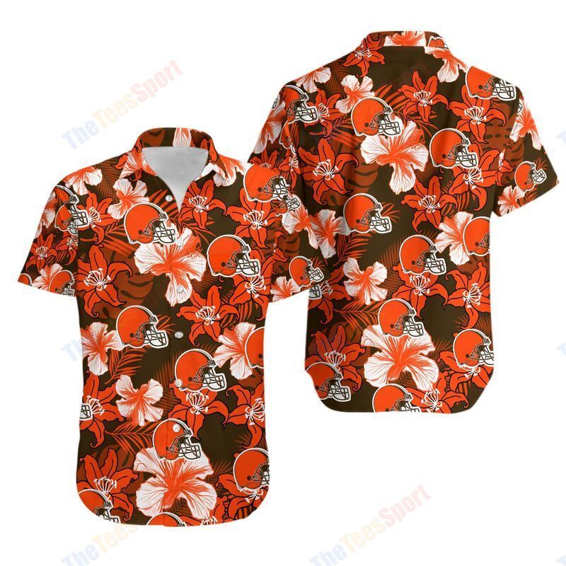 NFL Cleveland Browns Flower Hawaii 3D Shirt TNT-00204-HWS