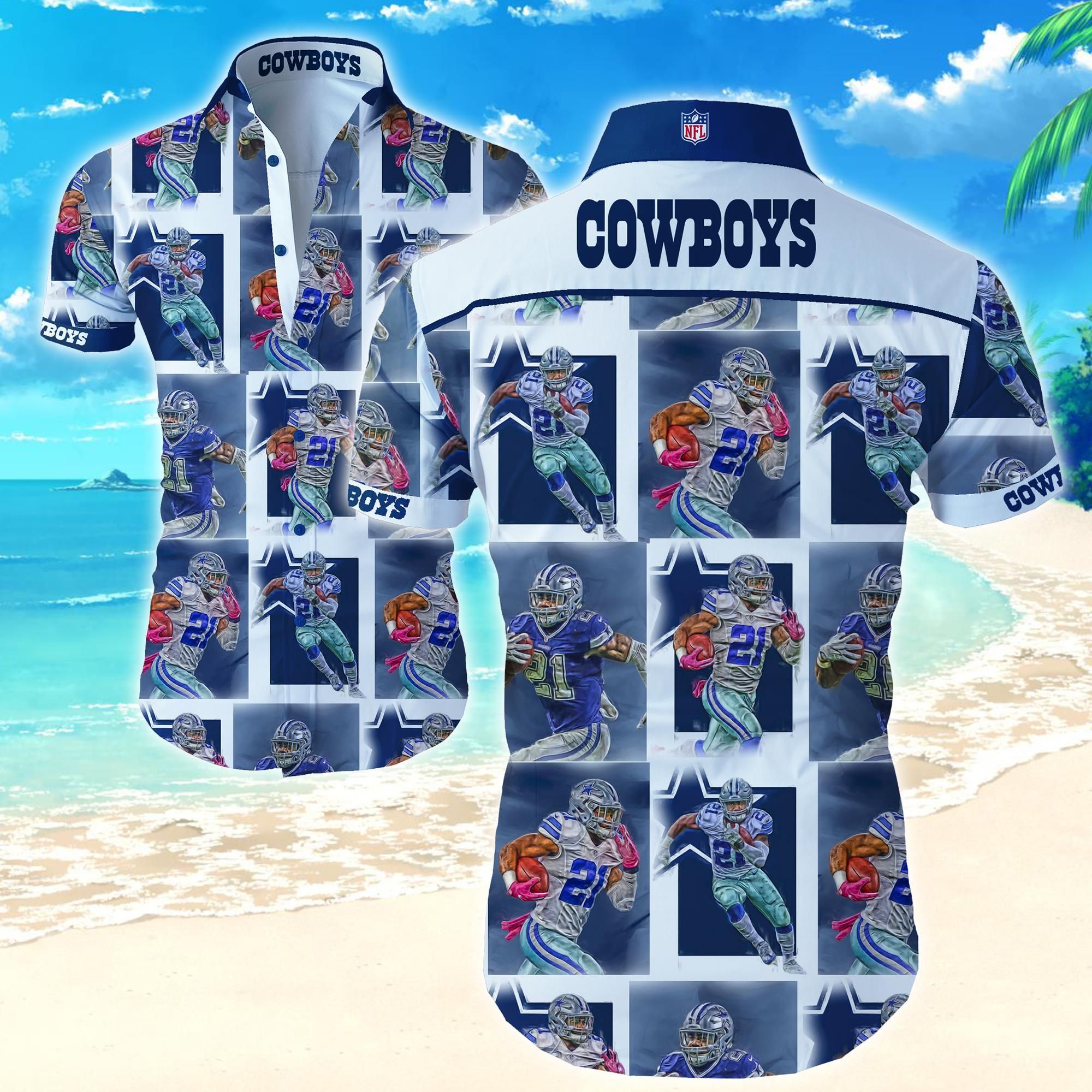 NFL Dallas Cowboys Hawaiian Shirts Tropical Summer Beach Shirt For Men And  Women - Bunbotee