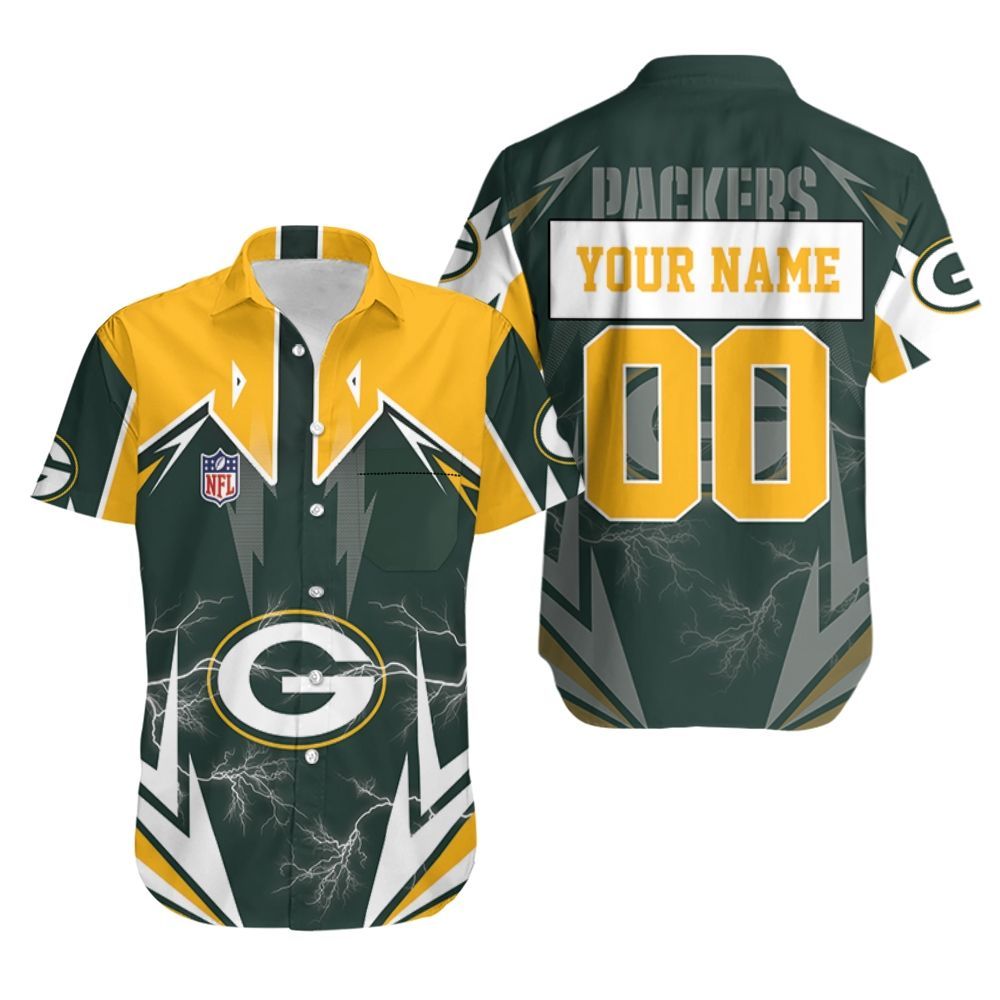 Nfl Green Bay Packers Lightning 3d Personalized Hawaiian Shirt