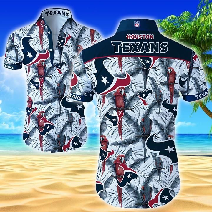 Nfl Houston Texans Funny Hawaiian Shirts For Men Summer Button Up Shirt For Men Beach Wear Short Sleeve Hawaii Shirt