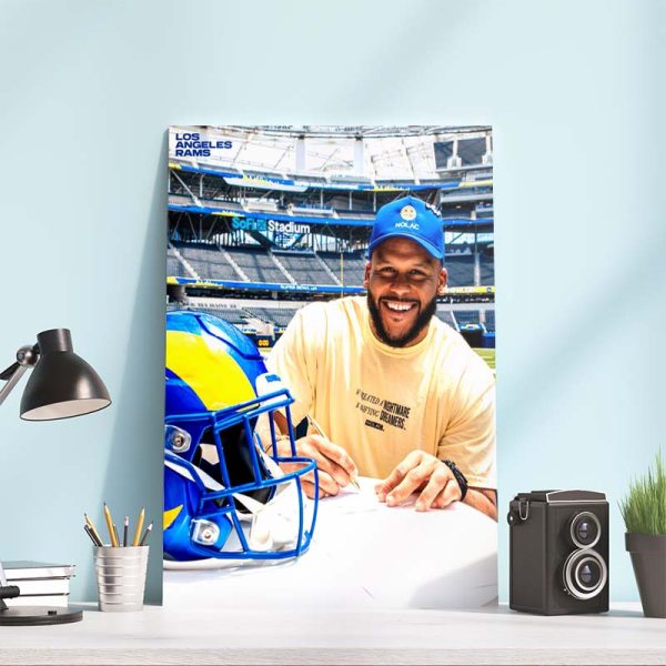NFL Los Angeles Rams Super Bowl Champion Aaron Donald Is Back Wall Decor Poster Canvas