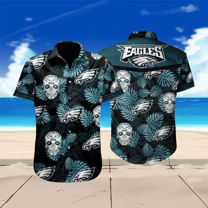 NFL Philadelphia Eagles Skull Hawaii Shirt 3d DS0-01147-HWS