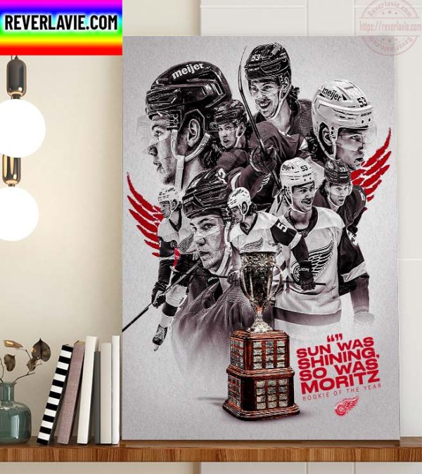 NHL Detroit Red Wings Moritz Seider Is The NHL Rookie Of The Year Home Decor Poster Canvas