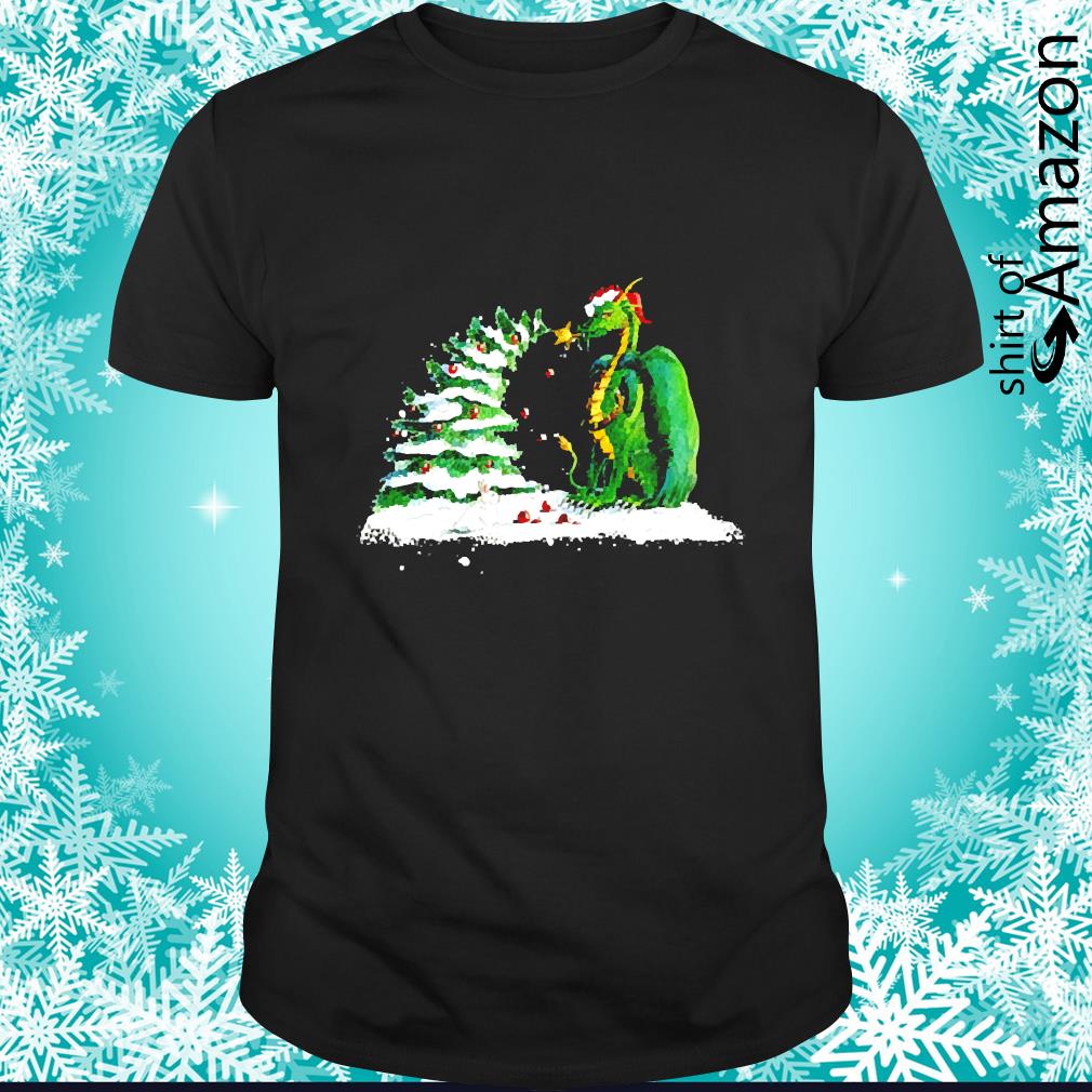 Nice dragon play with Christmas tree Xmas shirt