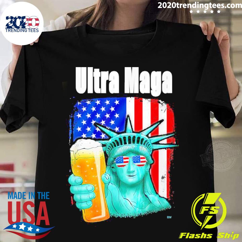 Nice ultra Maga Conservative Patriotic Flag Red White Blue T-shirt