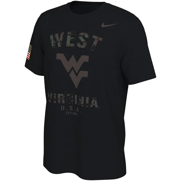 Nike Men s West Virginia Mountaineers Veterans Day Black T Shirt Small