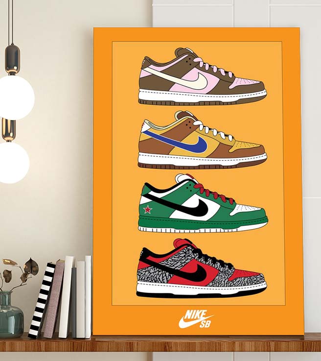 Nike SB Skateboarding 4 Favourite Sneaker Poster Canvas