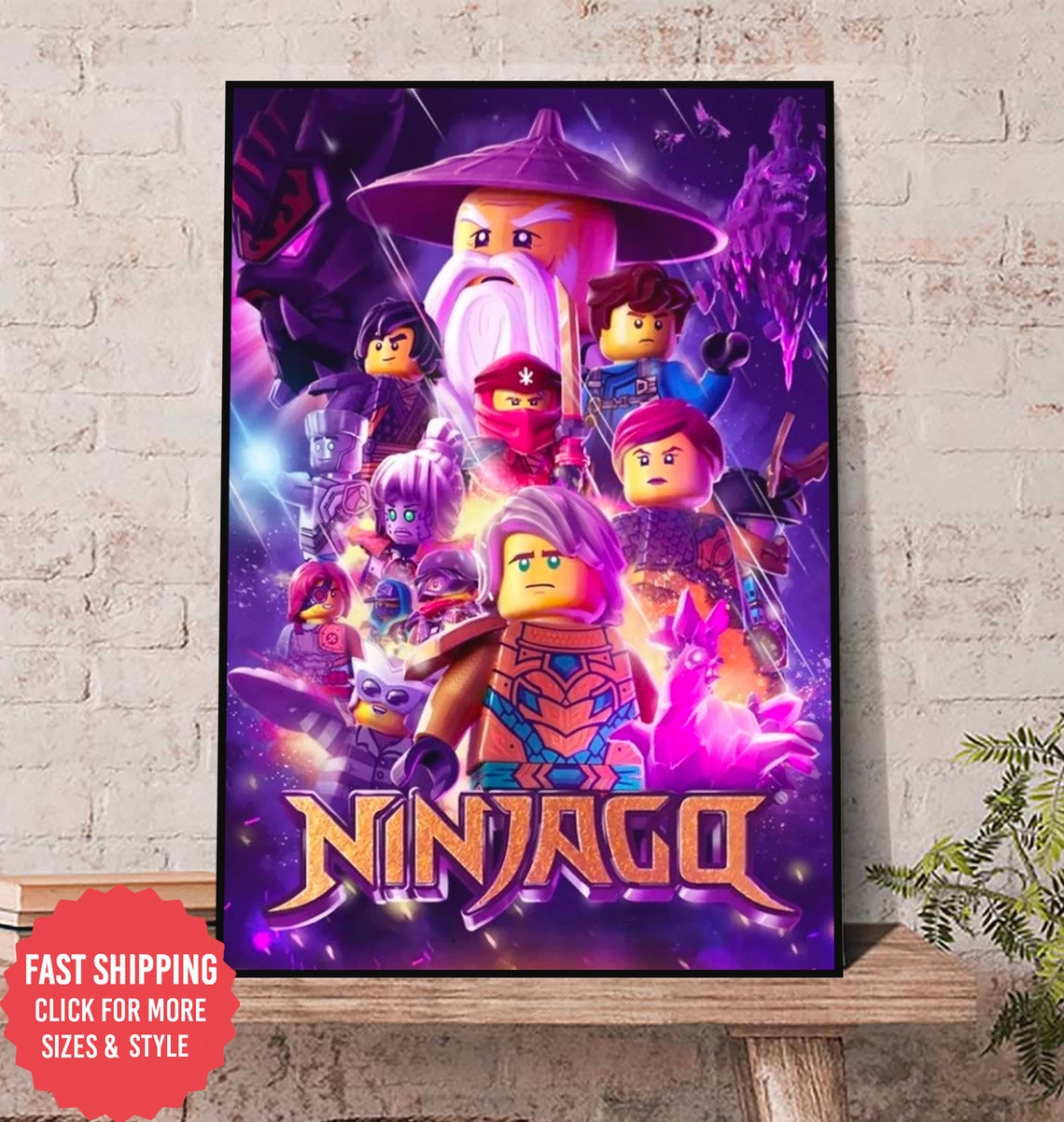 Ninjago Season 16 Poster, Ninjago New 2022 Poster Canvas Wall Art Print, ninjago crystalized poster, Poster Gift With 