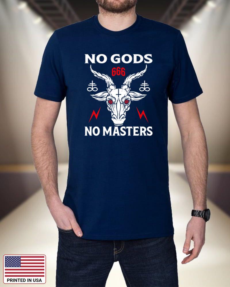 No Gods No Masters Baphomet Pentagram Atheist Satanism Premium DkYcW
