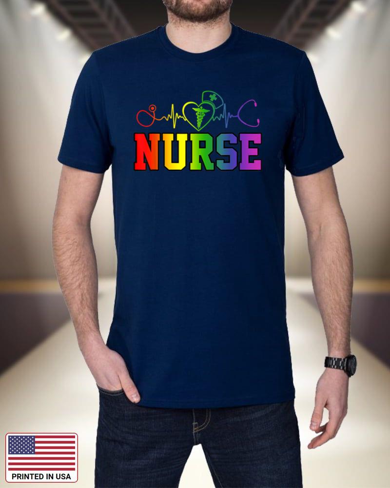 Nurse LGBT-Q Gay Pride Rainbow Flag Registered Nursing Rn C8YYk
