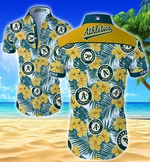 Oakland Athletics Hawaii Fit Body Shirt Summer Button Up Shirt For Men Beach Wear Short Sleeve Hawaii Shirt