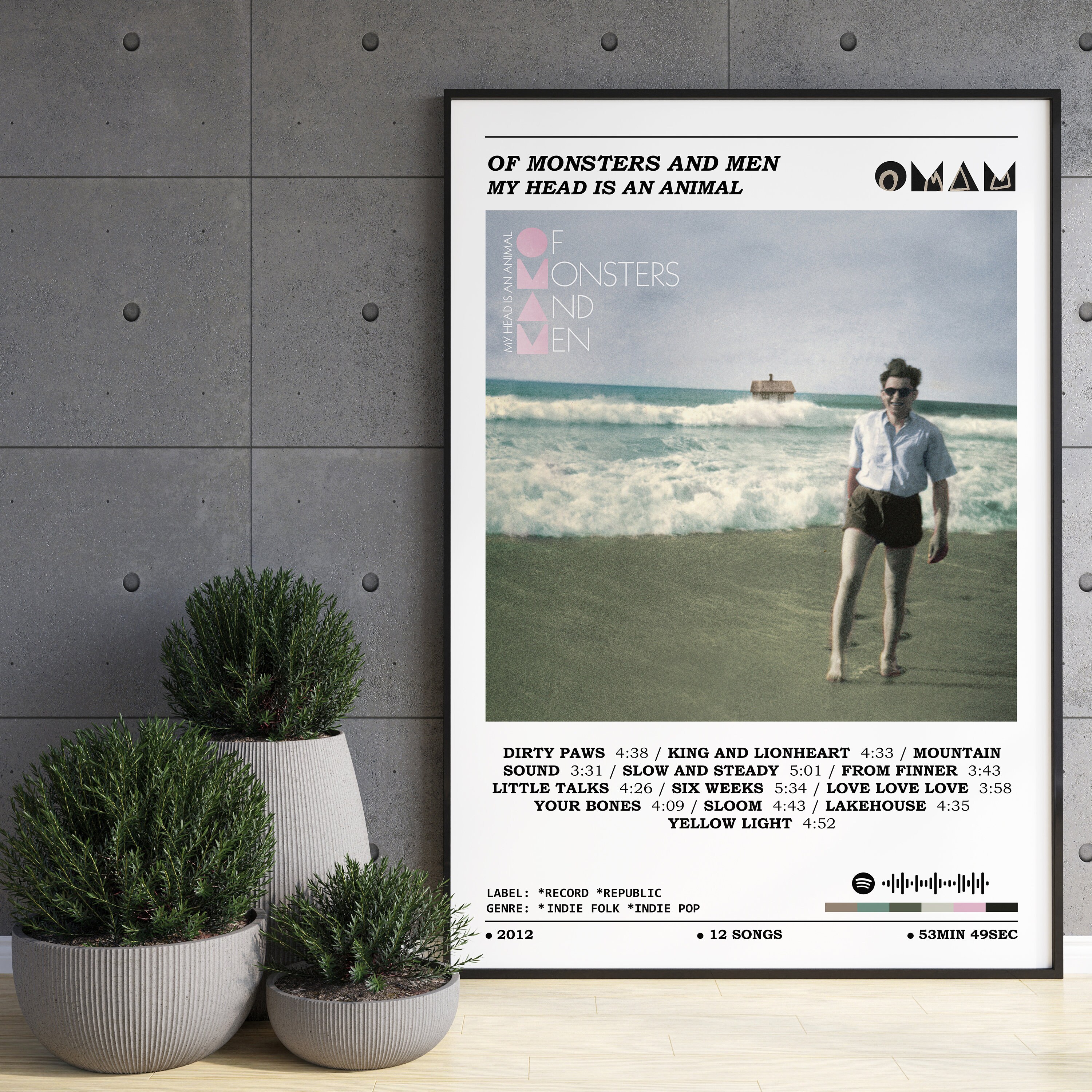 Of Monsters And Men - My Head Is An Animal Album Poster  Of Monsters And Men Poster  Album Cover Poster  Music Print  Home Wall Decor