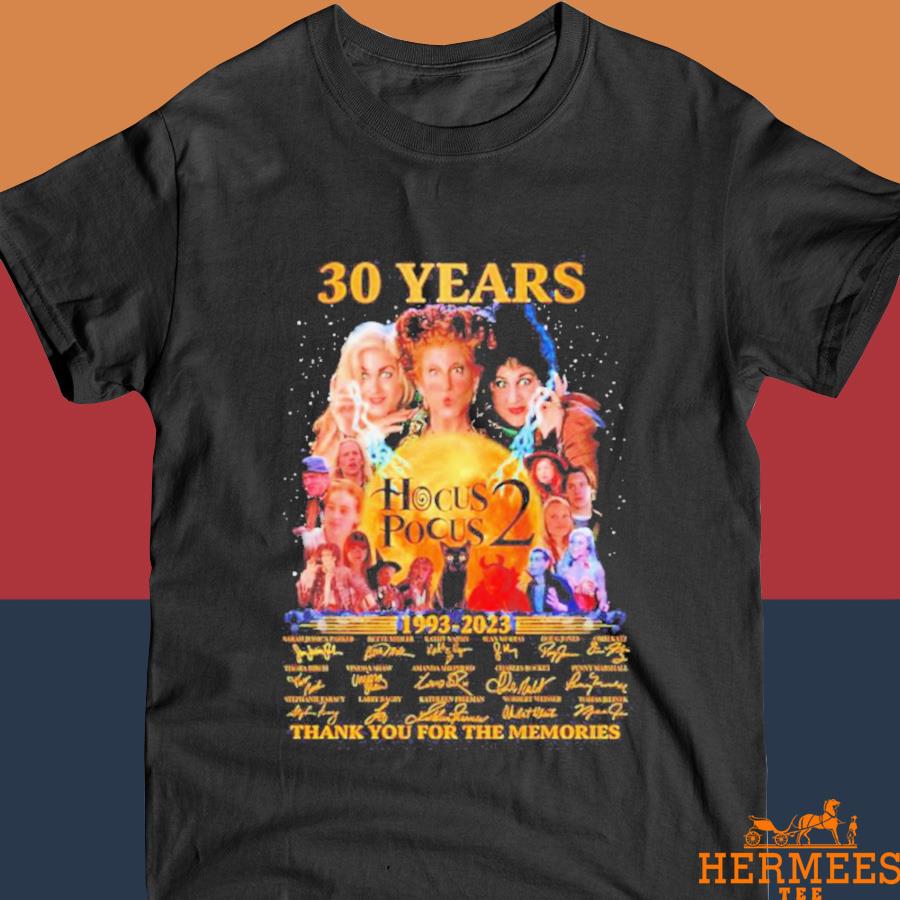 Official 30 Years Hocus Pocus 2 1993-2023 Signatures Thank You For The Memories Shirt