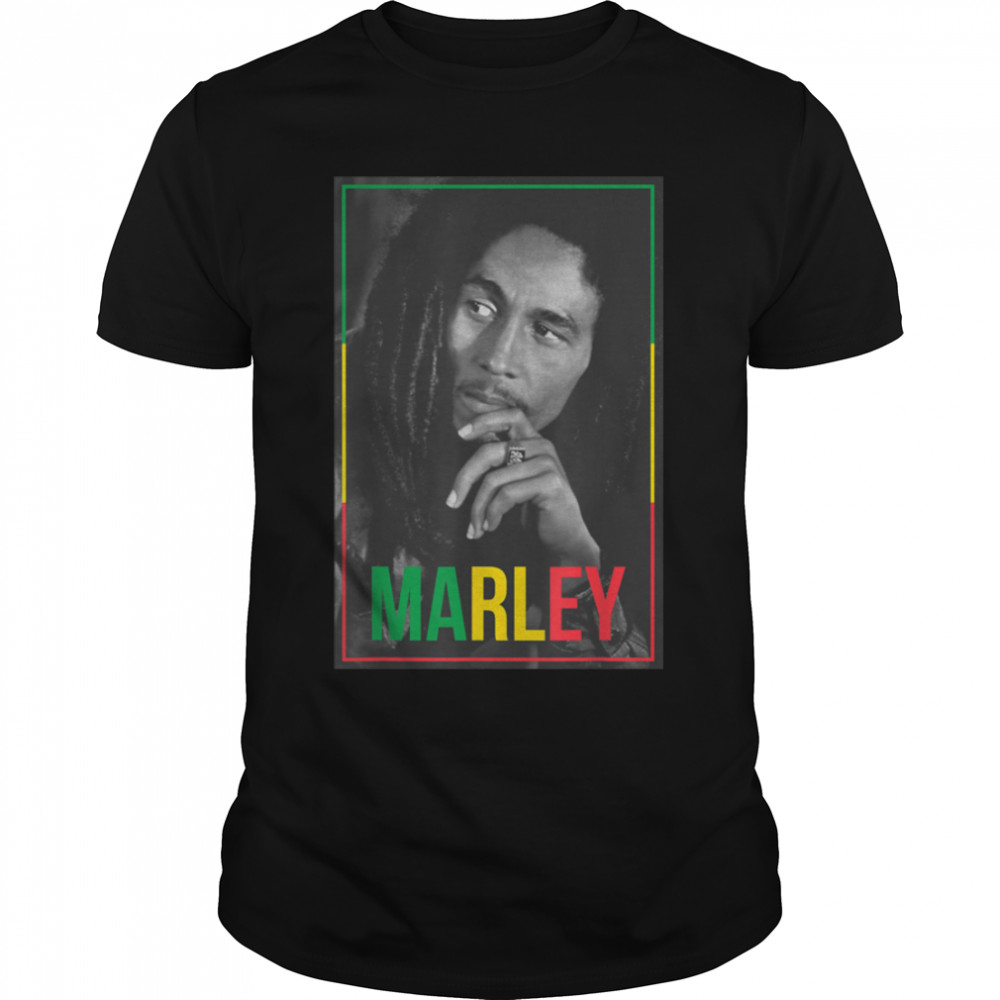 Official Bob Marley Photo White T-Shirt B08LBKT746