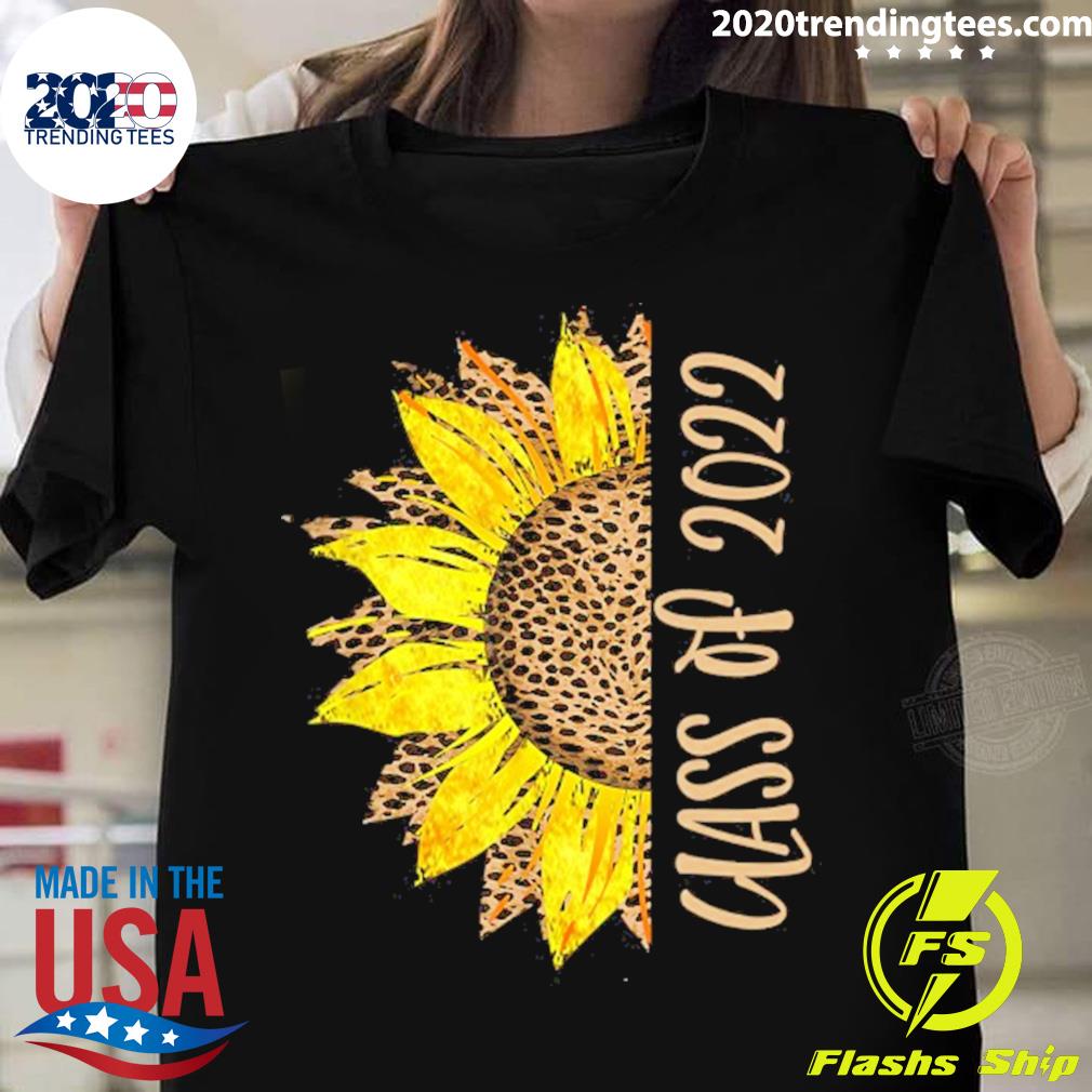 Official class Of 2022 Senior Leopard Print Cheetah Half Sunflower Shirt