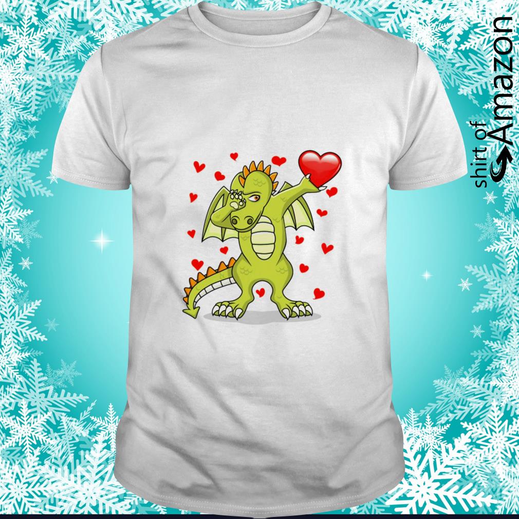 Official Dabbing Dragon Red Heart Love Valentine’s Day shirt