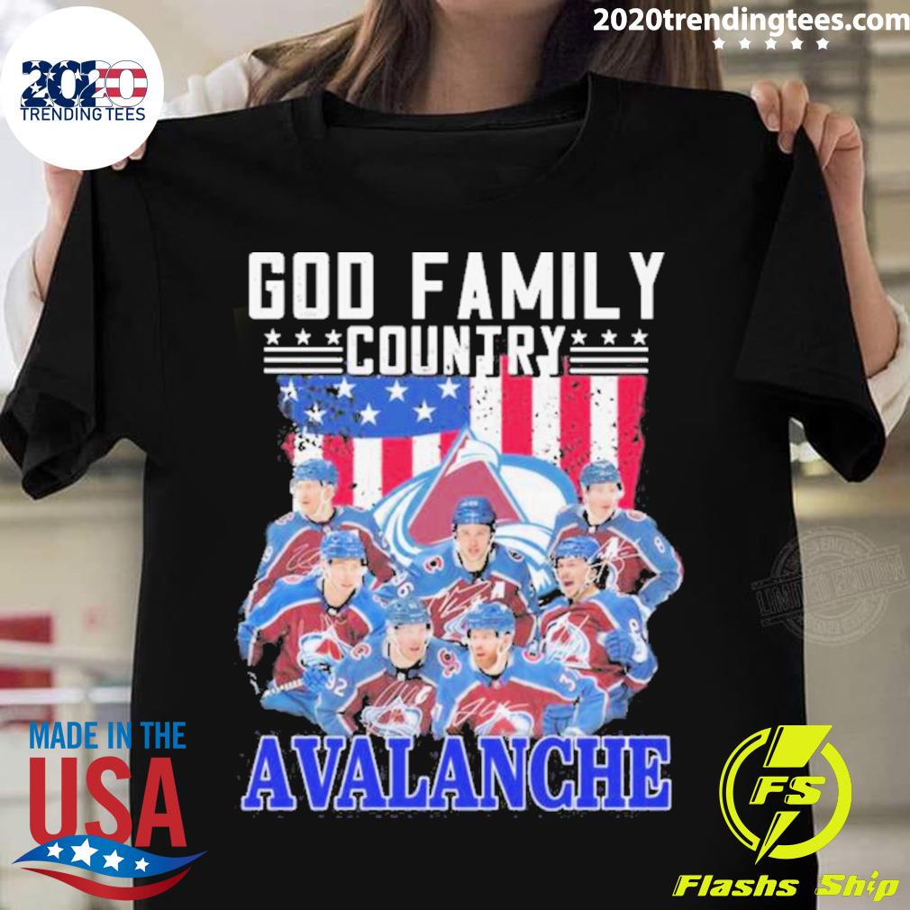 Official god Family Country Colorado Avalanche Signatures T-shirt