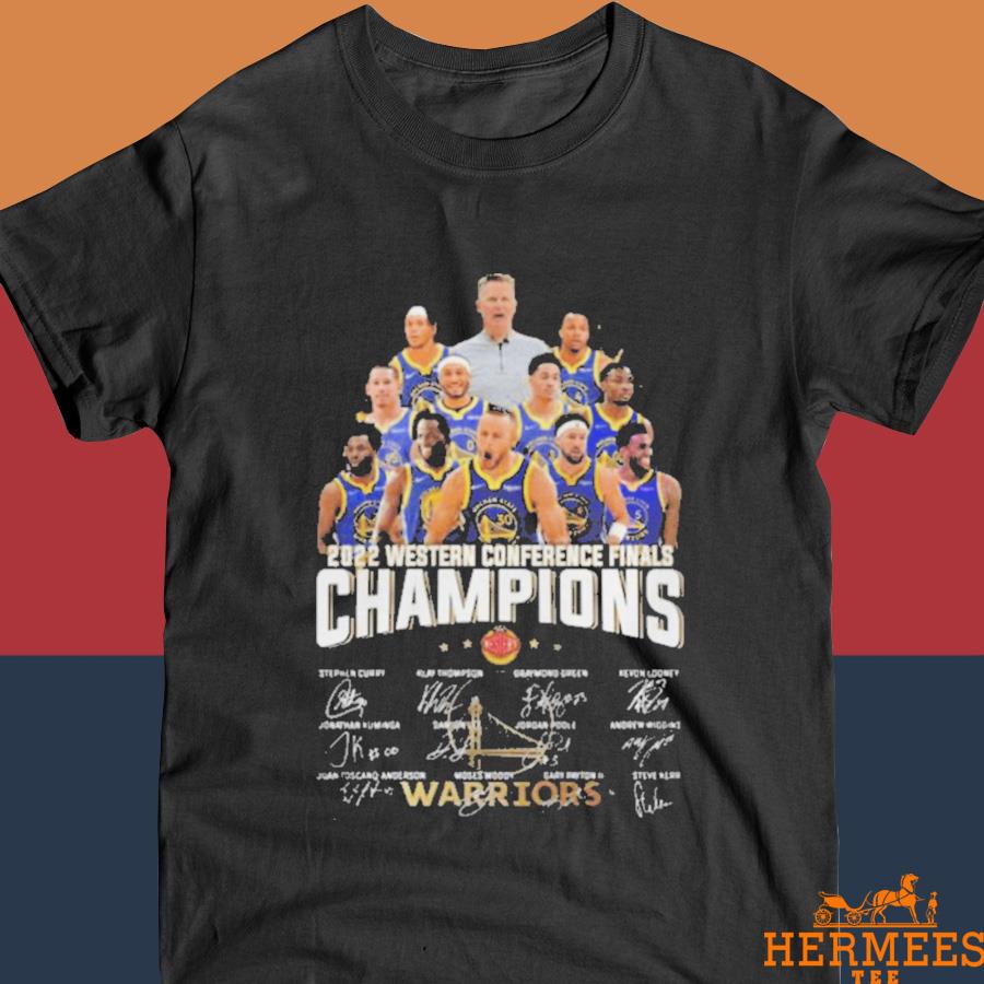 Official Golden State Warriors 2022 Western Conference Finals Champions Signatures Shirt