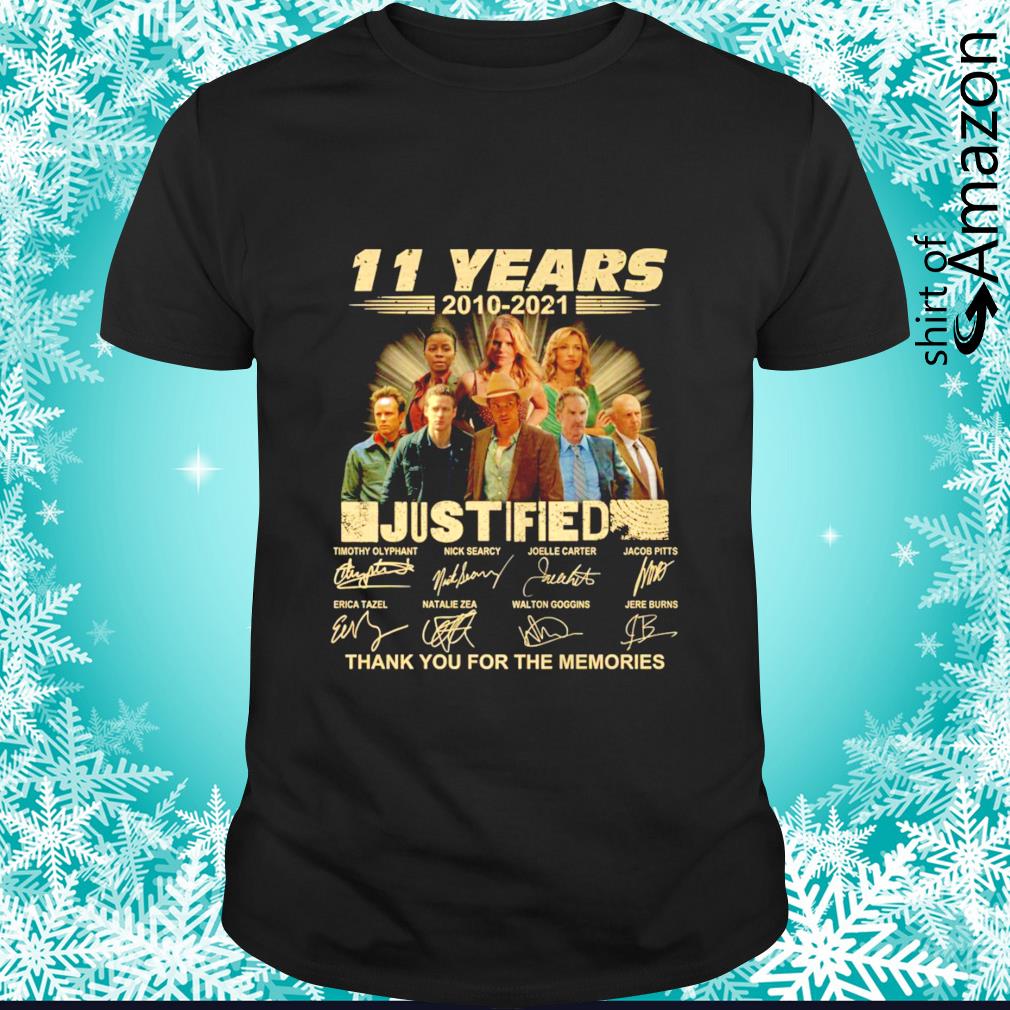 Official Justified TV Series 11 Years 2010-2021 thank you for the memories shirt