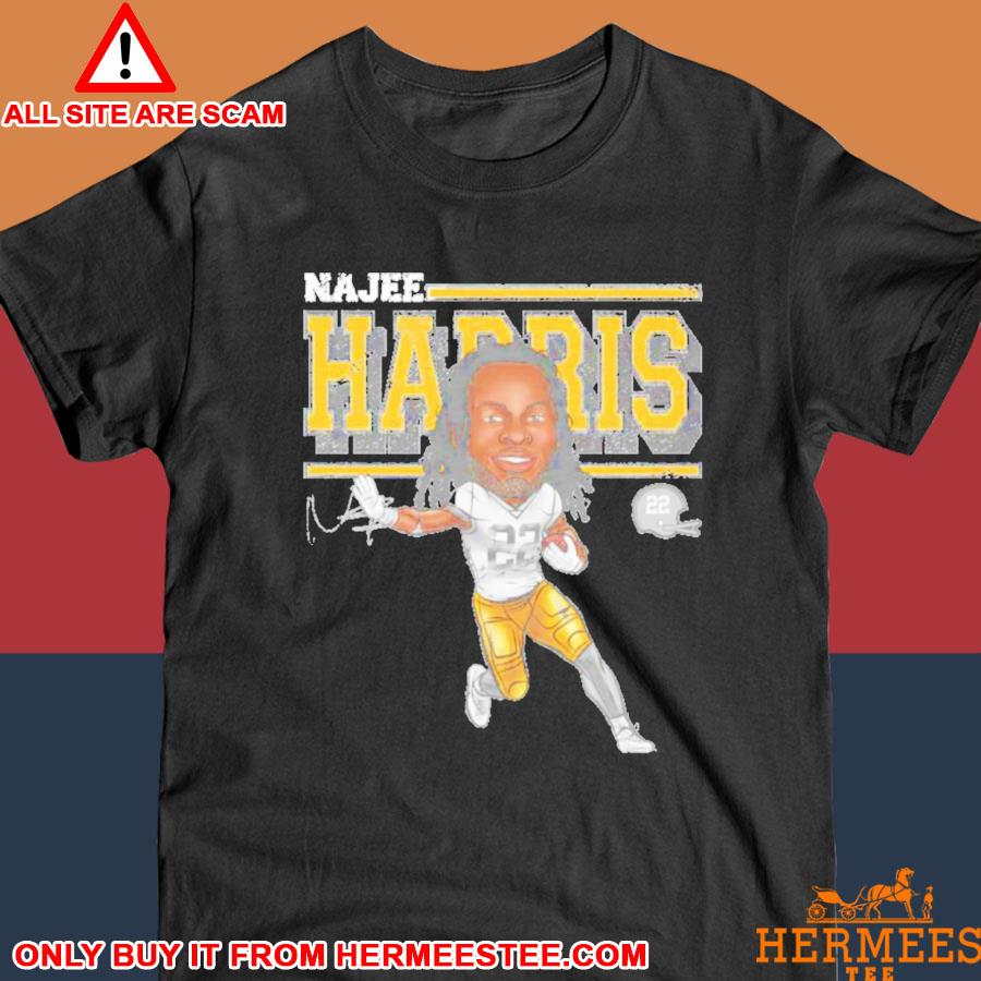 Official Najee Harris Pittsburgh Cartoon Football Signatures Shirt